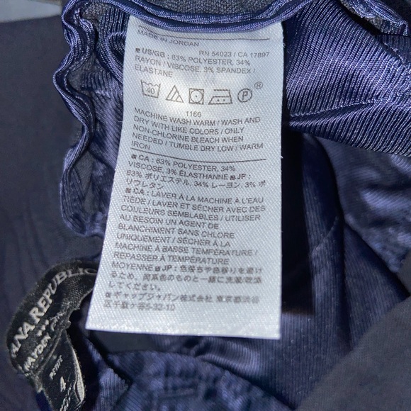 Banana Republic Wide Leg Hayden Pant, Navy, Size 4 Petite - Picture 6 of 6